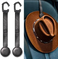 2 Pack Cowboy Hat Hanger for Car, Magnetic Hat Holder for Truck, Jeep, SUV, Headrest Hook Organizer for Caps, Keys, Sunglasses, Bags (Black) (2) by Unknown