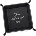 Lifetime Creations Create Your Own Personalized Valet Tray (Black) - Custom Vegan Leather Snap Catchall, Desk Organizer, Groomsmen Gift by LifetimeCreations