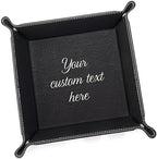 Lifetime Creations Create Your Own Personalized Valet Tray (Black) - Custom Vegan Leather Snap Catchall, Desk Organizer, Groomsmen Gift by LifetimeCreations