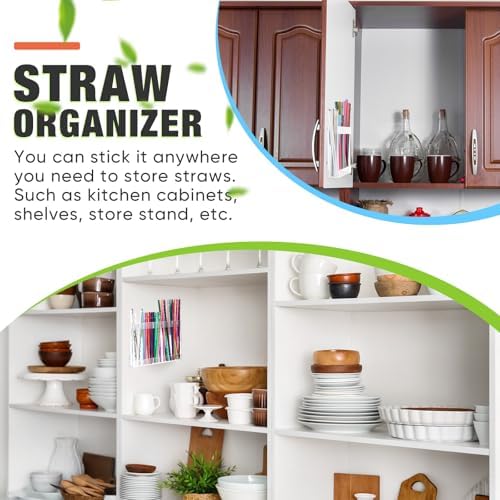 Qinyoung Acrylic Straw Holder for Cabinet Door,Classic,Large,Transparent - Image 2