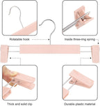 GUANJUNE Clothes Pants Hangers, Space-Saving Skirt Holders with 360 ° Swivel Hooks, Adjustable Clips, Trouser Hangers, Clothes Coat Garment Jeans Hangers (10 Pack, Pink) - Image 2