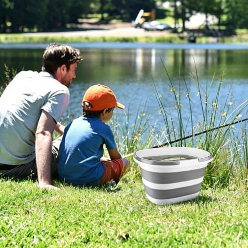 10L Collapsible Bucket with Handle, Foldable Ice Bucket Car Wash Buckets for Cleaning, Portable Wash Basin for Fishing Gardening Window Washing Mopping Household Use Cleaning Supplies - Image 4