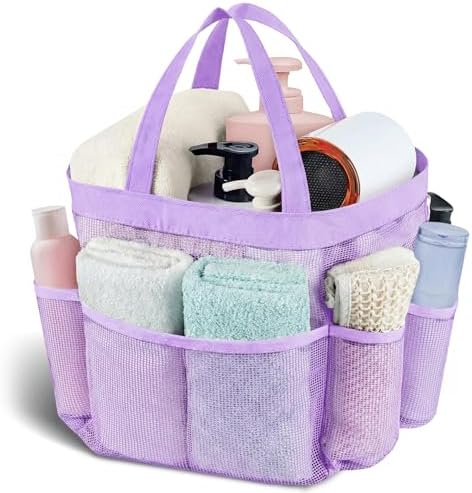 Mesh Shower Caddy Portable - 9 Pockets, Shower Bag for Dorm Room Camping by Attmu