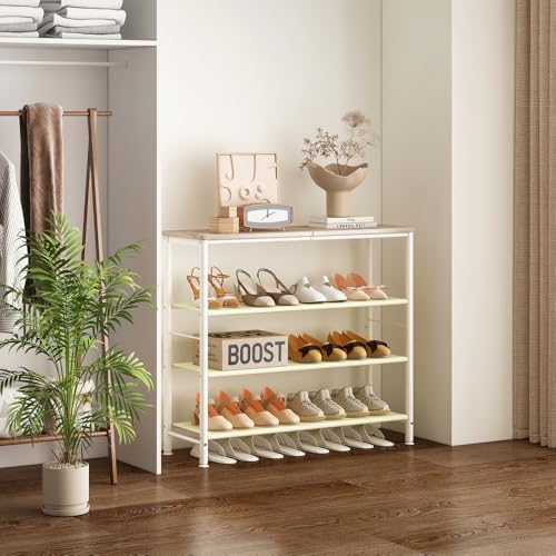 INGIORDAR 4 Tier Shoe Rack Storage Organizer Shelf Top with MDF Board - Image 2