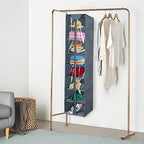 Libeder Hanging Closet Organizer, 8-Shelf Wardrobe Clothes Storage Organizer with Zipper,Hanging Shelves for Sweater,Shoes,Purse,Hats,Gray - Image 5