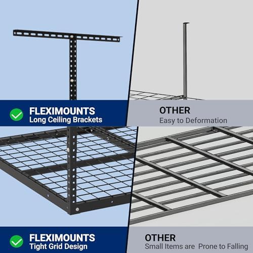 FLEXIMOUNTS 3x4 Overhead Garage Ceiling Storage Rack Organization, Black - Image 3