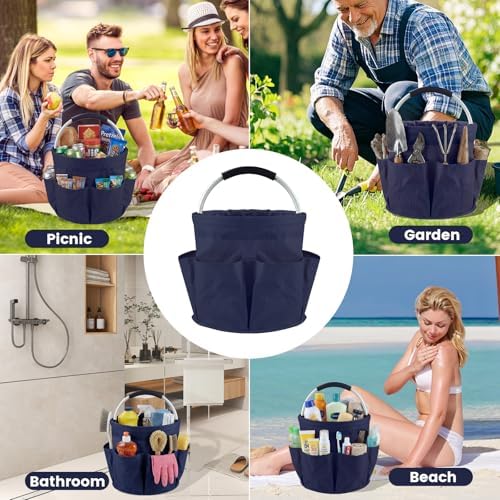 Cleaning Caddy with Handle, 17L Cleaning Supplies Organizer (Dark Blue) - Image 7