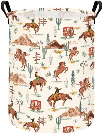Western Cowboy Fabric Storage Bin,Nursery Organizer Basket by INGHUA