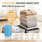 Travel Vacuum Storage Bags with Rechargeable Cordless USB Pump, 22 Combo - Image 2