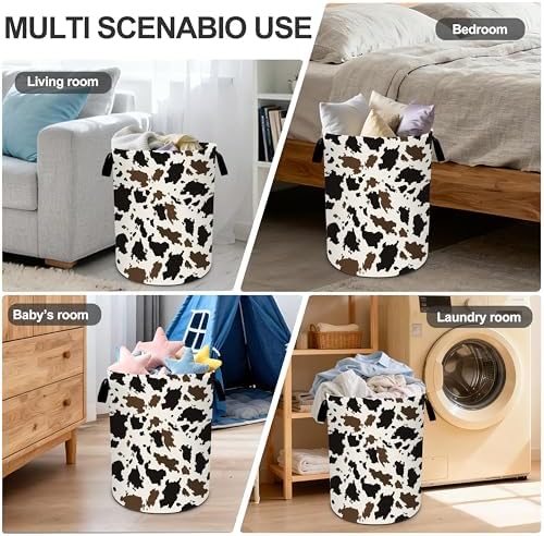 Cow Camo Laundry Basket Storage Bin Foldable Laundry Hamper Clothes Storage Bucket Organizer 19.6x15.7 Inch For Laundry Room/Bedroom/Bathroom - Image 6