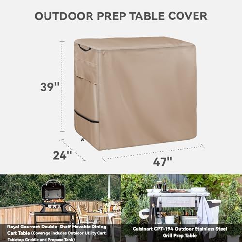 Outdoor Dining Cart Cover for Royal Gourmet Cart Flattop Worktable - Image 2