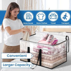 RoomHacks Moving Bags, Heavy Duty Large Storage Bags, 125L, 2 Pack, Clear | Water-Resistant Packing Bags with Reinforced Handles & Dual Zippers, Foldable Storage Totes for Dorm Move & Home Organization - Image 4