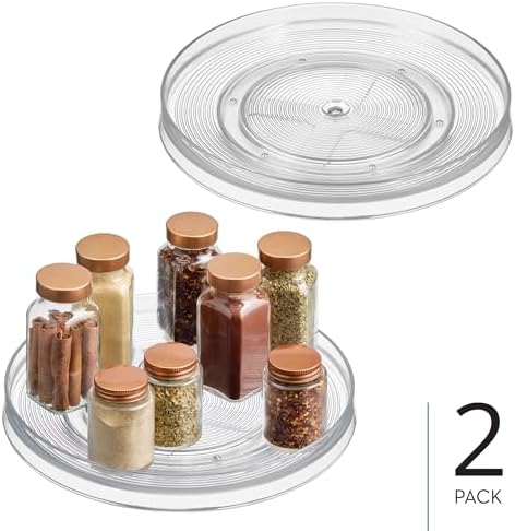 iDesign 11-Inch Round Lazy Susan Organizer, Set of 2, Clear - Image 2