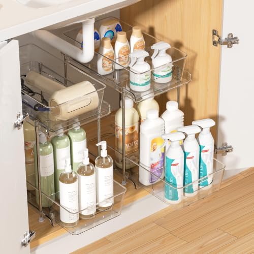 Vtopmart 2 Pack Larger Higher Pull Out Bathroom Under Sink Organizer (M-Higher) by Vtopmart