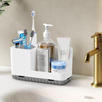 Toothbrush Holders for Bathrooms, Toothbrush and Toothpaste Holder (Grey) - Image 2
