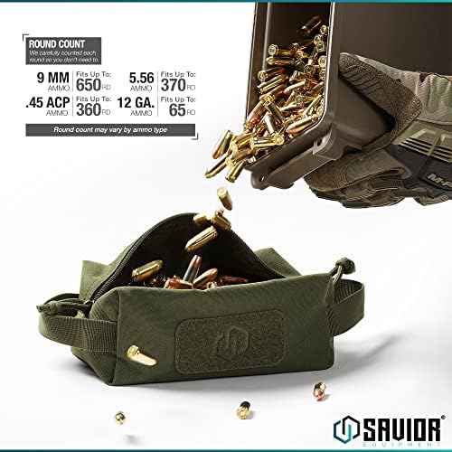 Savior Equipment Loose Sacs 4-Pack Tactical Ammo Pouch Firearm Ammunition Carrier Bag, ID Patches Included, Rifle Carbine Pistol Revolver Ammos Case Shooting Range Gear - Image 3
