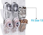 MISSLO 30 Large Pockets Dual Sided Hanging Baby Shoe Organizer for Closet with Rotating Hanger Hanging Shoe Shelves, White - Image 3