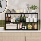 Extra Long Bathroom Organizer Storage Shelves 100% Bamboo Adjustable Height Over The Toilet Storage Floating Shelf for Wall Shower Shelf Can Placed in The Bathroom Kitchen Living Room for Multi Usage - Image 4