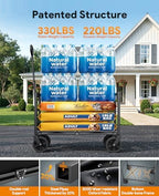 Collapsible Wagon Cart with Wheels, 220LBS for Grocery Shopping Camping - Image 4