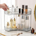 INVSSENE Corner Bathroom Countertop Organizer, 2 Tiers Vanity Trays for Counter, Makeup Organizers, Perfume Tray, Kitchen Spice Rack, Smoky Gray by INVSSENEORGANIZERS
