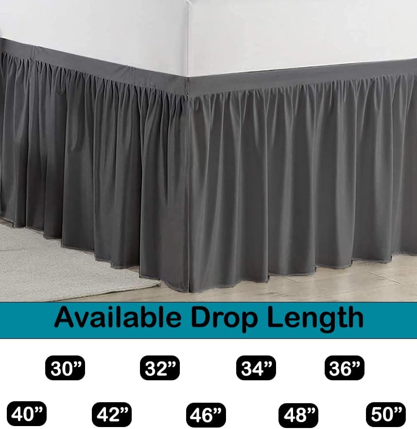 Dorm Bed Skirt, Twin XL, 46" Drop, Dark Grey - Image 4