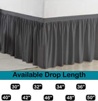 Dorm Bed Skirt, Twin XL, 46" Drop, Dark Grey - Image 4