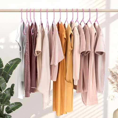 Plastic Hangers 20 Pack Pink - Clothes Hangers - Makes The Perfect Coat Hanger and General Space Saving Hangers for Closet and New Apartment Essentials - Percheros Ganchos para Colgar Ropa Hangars - Image 6