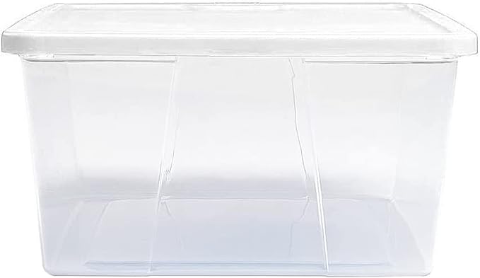 HOMZ Snaplock, Small Clear Plastic Storage Organizer Bins w/Lids, 4 Pack | Stackable Container Set for Home, Office Shelves, Kitchen, Garage, and Bathroom Organization - Image 9
