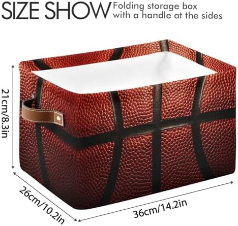 Basketball Print Rectangular Storage Basket Organizer Bin Shelf Baskets For Clothes Gifts For Home Office Dorm - Image 6