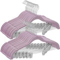 SONGMICS 30-Pack Pants Hangers, Velvet Hangers with Adjustable Clips by Unknown