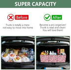 Trunk Organizer Collapsible Car Organizer with Handle Car Storage Box Bin for Groceries SUV Utility Tote Bag Portable Vehicle Container Pink Cherry Blossom Branch - Image 4