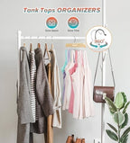 Gomyrod Tank Top Hanger, 1 Pack w/20 Hooks Bra Hanger for Closet Organizer | Premium Wood Space Saving Hanger, 360°Rotating Closet Organizers and Storage, Multi Hook Hanger for Dorm & Apartment - Image 6