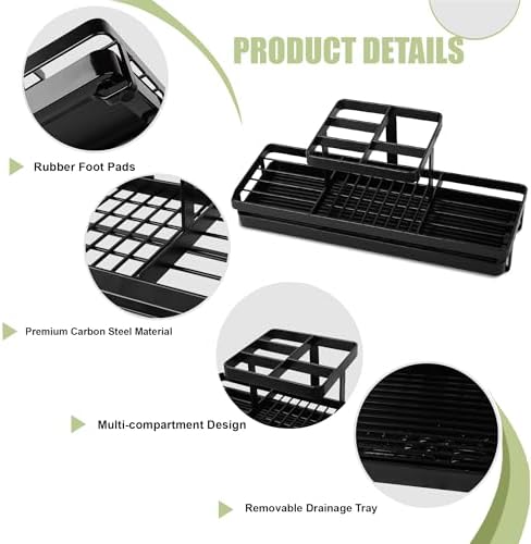 Toothbrush Holders Toothpaste Organizer Bathroom Accessories, Matte Black - Image 4