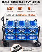Hikenture Wagons Carts Foldable 330LBS, Heavy Duty Collapsible Wagon - Image 4