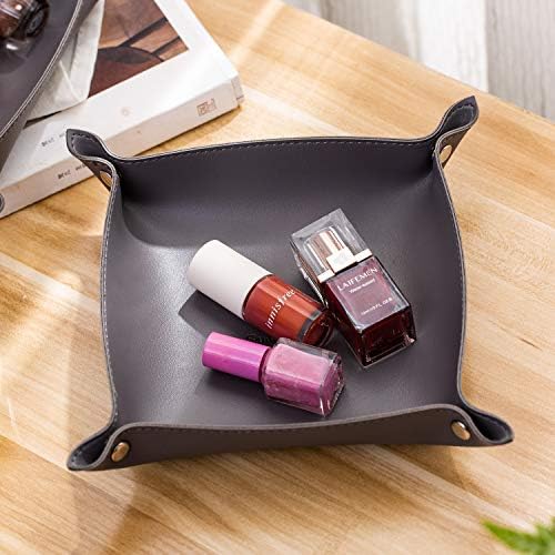 Leather Jewelry Valet Tray for Women and Man (2PCs Grey-B) - Image 6