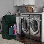 Laundry Bag with Shoulder Straps and Mesh Pocket Laundry Backpack Large Portable Laundry Hamper for College Laundromat Apartment (Green) - Image 6