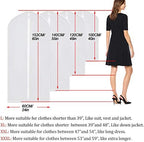 Suit Bags for Closet Storage Garment Bag 24''X40'' Clear Garment Bags for Hanging Clothes (Set of 6) Plastic Waterproof Suit Cover Bag with Zipper for Coats, Jackets, Shirts - Image 2