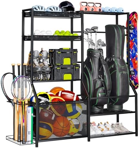 Garage Sports Equipment Organizer, Golf Bag Storage Rack by HOME