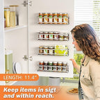 Bunoxea Spice Rack Wall Mounted 2 Pack, Silver,For Spice Jars & Seasonings - Image 3