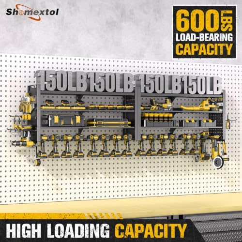 66" W Power Tool Organizer Wall Mount,4-Layer,18 Cordless Drills - Image 2