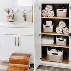 OrganiHaus 12x8in Canvas Storage Baskets, 3 Pack - Fabric Bins for Shelves - Image 5