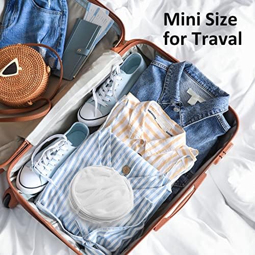 TECHMILLY Collapsible Mesh Pop Up Laundry Hamper with Sturdy Handles and Side Pocket - Portable Foldable Clothes Baskets for Dorm, Bathroom & Travel Storage (White, 3 Packs) - Image 2