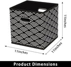 Fabric storage bins Cubes, Fabric Cube Organizer with Handle, Foldable Cube Bins for Cloth or Accessary Storage, 11x11x11, Set of 3, (Black clouds) - Image 2