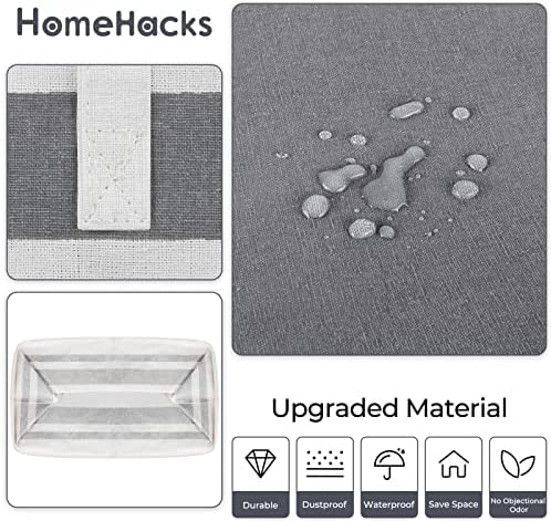 HomeHacks 2 Pack Large Laundry Baskets, Laundry Hampers Bags (Grey 100Lx2) | Waterproof, Freestanding, Collapsible Clothes Hamper with Reinforced Handles in Laundry Room, Dorm, Bathroom, Bedroom - Image 5