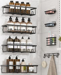 8 Pack Adhesive Large Capacity No-Drilling Shower Caddy, Black by Unknown
