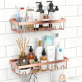 Moforoco Shower Caddy Shelf Organizer Rack, Self Adhesive Black Bathroom Shelves Basket, Home Farmhouse Wall Inside Organization and Storage Decor Rv Accessories, First Camper Apartment Essentials by MOFOROCO