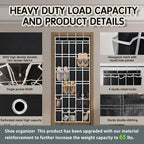 Kotkn Over the Door Shoe Organizer with 30 Breathable Mesh Pockets - Large Capacity Closet Storage for Men & Women, Hanging Shoe Rack Organizer (Solid black) - Image 2