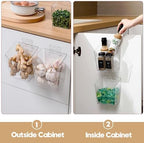 6 Pack Drink Packet Organizer, Clear Acrylic Cabinet Door Organizer Adhesive, Wall Mount Caddy Utensil Holder Floating Bin for Tea Bag Kcup Storage, Sewing Tools, Laundry Pods, Small Cleaning Supply - Image 2