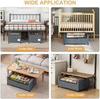 Webetop 12 Inch Under Bed Storage Containers, Rolling Organizer 2 Pack Grey - Image 6