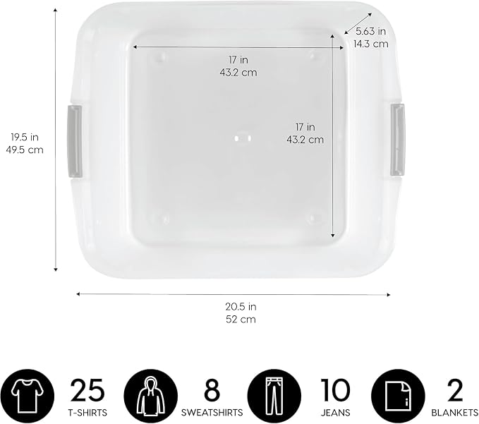 IRIS USA 3-Pack, 33 Qt. Under Bed Storage Bin with Lids, Clear | Maximize dorm storage with underbed storage for clothing, shoes, bedding, and everyday essentials in compact living spaces. - Image 3